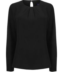 Dámské elegantní triko s plisováním H598 Henbury Black