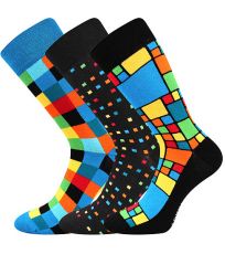Pánské trendy ponožky - 3 páry Dikarus Lonka kostka / mix B