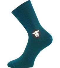 Dětské sportovní ponožky - 3 páry Barefootik merino VoXX® modro-zelená