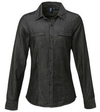 Dámská džínová košile PR322 Premier Workwear Black Denim